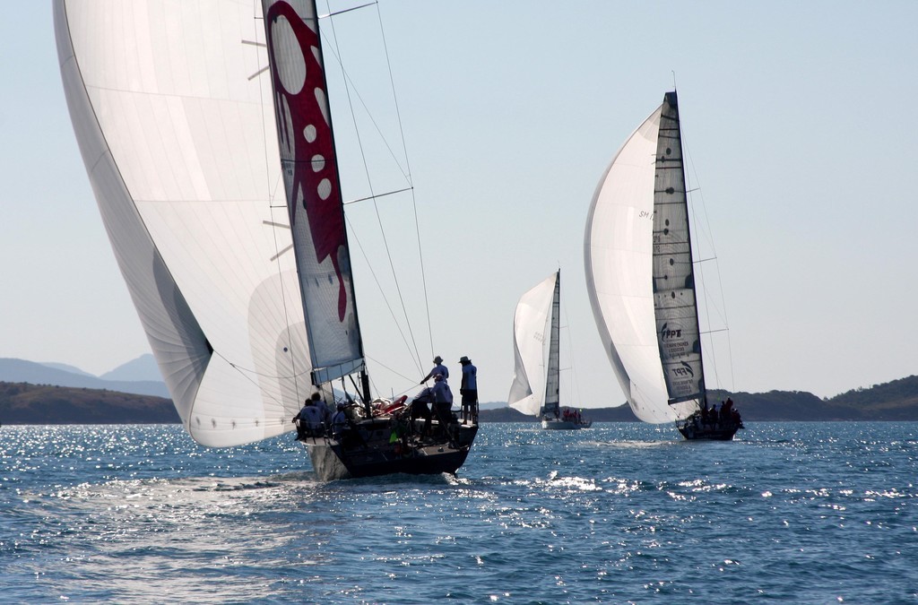 Part of the IRC fleet under spinnaker - Meridien Marinas Airlie Beach Race Week Day 3 2009  <br />
 © Sail-World.com /AUS http://www.sail-world.com